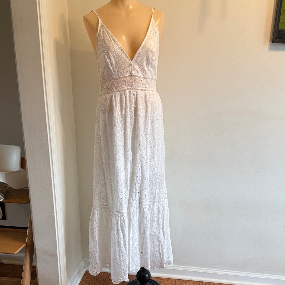 Simplee Apparel White Eyelet Maxi Dress